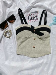 Chic Bow Detail Corset Top🖤