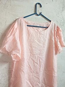Trendy Soft Pink Crinkle Top