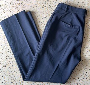 Navy Blue Straight Leg Trousers