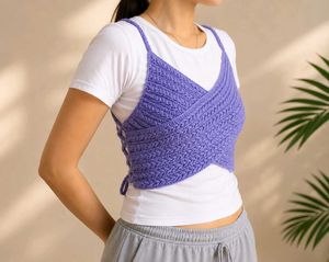 Crocheted Wrap Crop Top