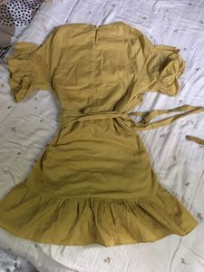 Mustard Yellow Ruffled Dress