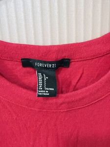 Red Forever 21 Cropped T-Shirt
