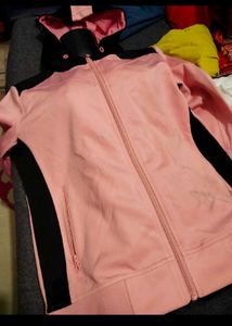 Women's Pink &amp; Black Hooded Jacket