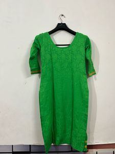 Green Kurta with Gold Embellishments
