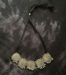 Oxidised Lotus Necklace