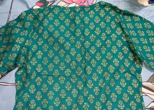 Teal Ethnic Printed Kurta