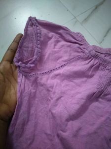 Purple Tunic Top with Pom