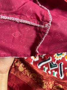 Red Silk Saree with Blouse