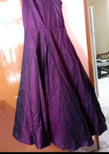 Embroidered Purple Party Gown