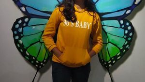 Mustard Yellow “90’s Baby” Hoodie – Casual Streetw