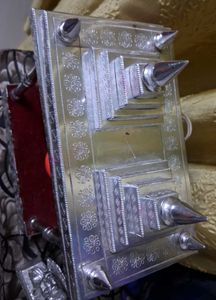 German Silver Lakshmi Ganesha Idol With Mandir