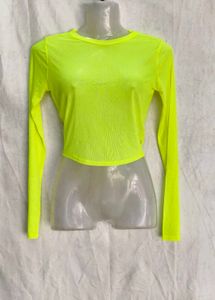 1576. Neon Mesh Long Sleeve Top