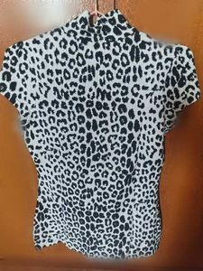Leopard Print Mock Neck Top