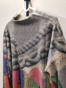 IMPORTED MEN'S vintage cable knit sweater