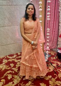 Elegant Peach Lehenga Choli