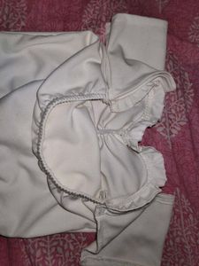 Off-Shoulder Ruched White Top