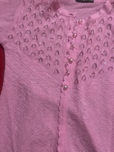 Pink Embellished Cardigan