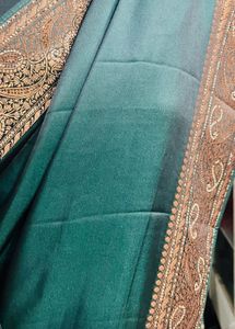 Elegant bottle green Saree with Brocade Border