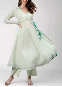 Elegant Mint Green Anarkali Kurta Set
