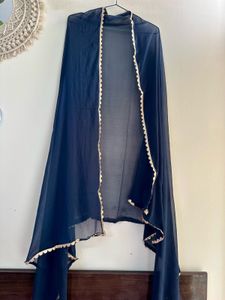 Navy Blue Nyra Cut Suit Palazzo set &amp; Lace chunni