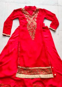 Pure Georgette zari work Wedding Suit