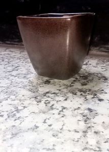 Brown Ceramic Square Vase