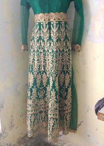 Elegant Green Embroidered Gown