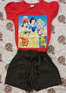 Disney Princess Red T-Shirt & Shorts Set