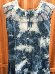 Tie-Dye Denim Midi Dress