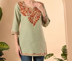Embroidered Green Kurta