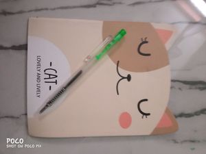 cute cat diary with little pen