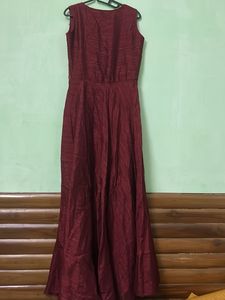 Maroon Embroidered Ethnic Gown
