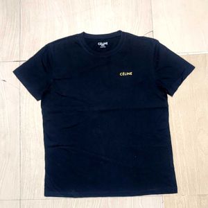 Celine back golden iconic logo Black T-Shirt