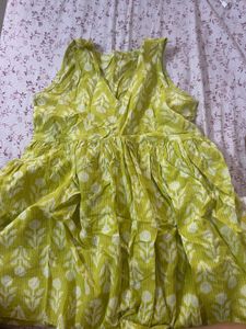 Yellow Printed Kurti