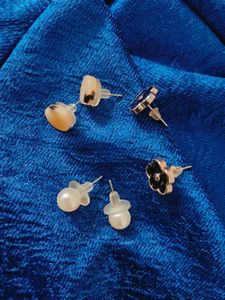 Set of 3 Pairs Minimalistic Chic Stud Earrings
