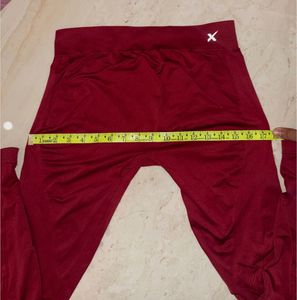 Women's Burgundy Athletic Leggings