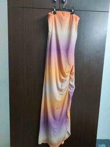 Nuon Ombre Strapless Dress with slit