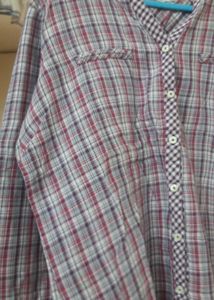 pink lavender checked shirt for ladies
