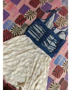 Denim & Lace Combo Dress