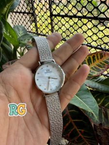 Elegant Silver Mesh Watch