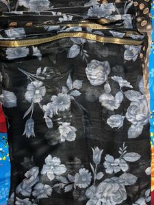 Brand New Elegant Floral Saree with blouse peice