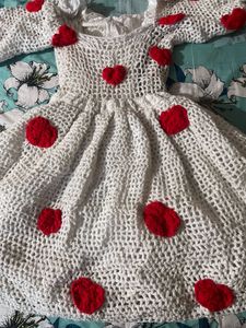 White Crochet Heart Tunic &amp; Dress Set couple dres