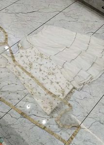 White Party Wear Sharara Suit Set with Dupatta