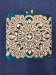 Elegant Embellished Velvet Clutch
