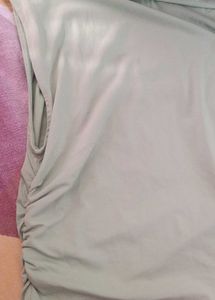 Stylish Ruched Mock Neck Top