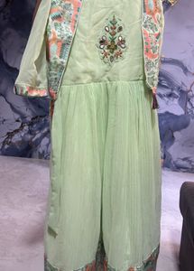 Elegant Kurta Set with Embellished Jacket