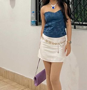 White Satin Mini Skirt