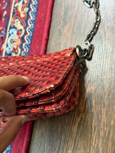 Vivienne Westwood Red Studded Pattern Handbag