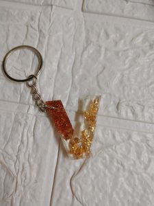 Resin V Latter Keychain