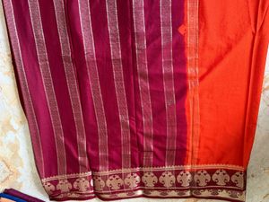 Gandaberunda crepe silk saree